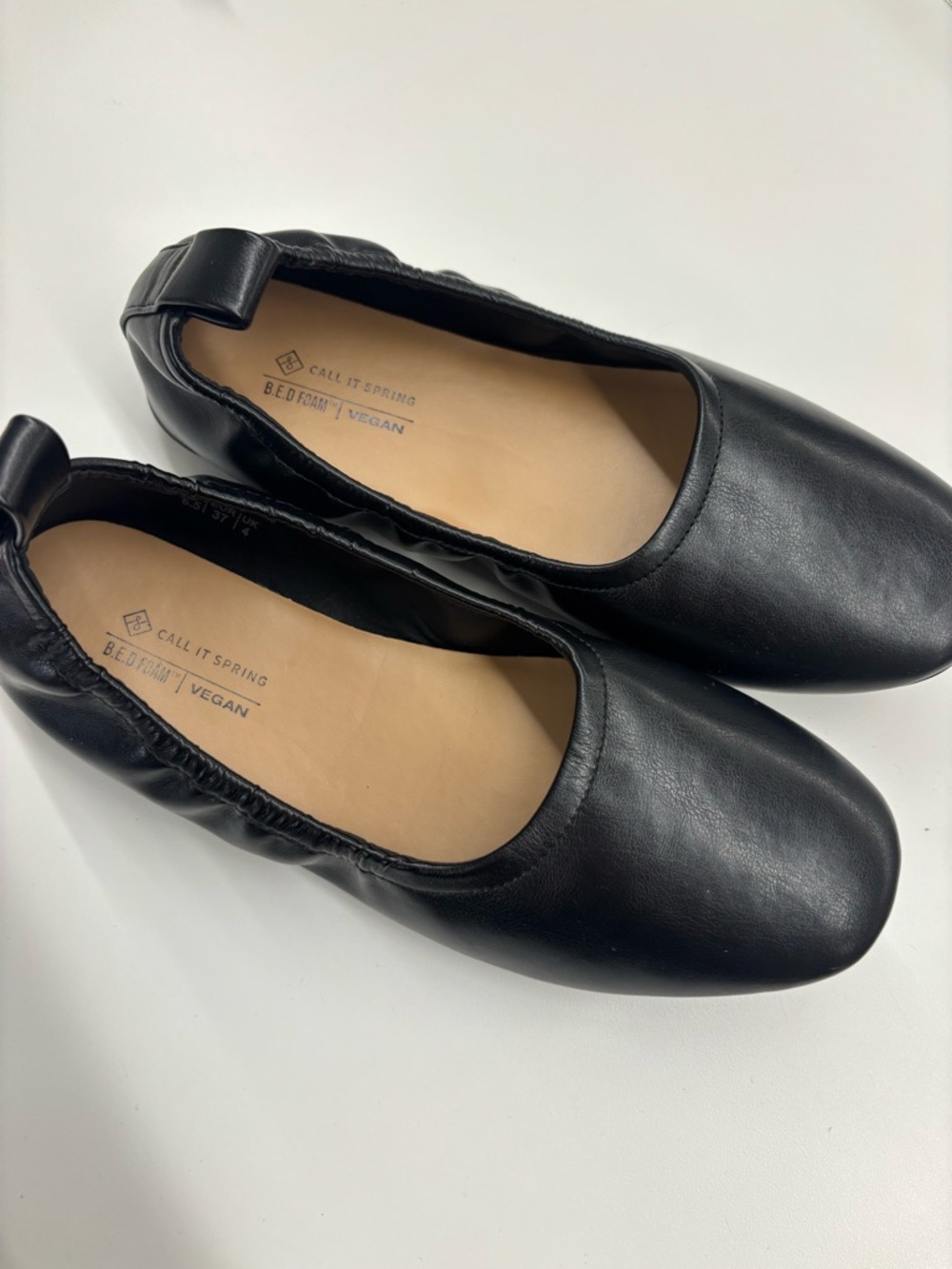 Call It Spring Black Vegan Ballet Flats - Size 6